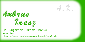 ambrus kresz business card